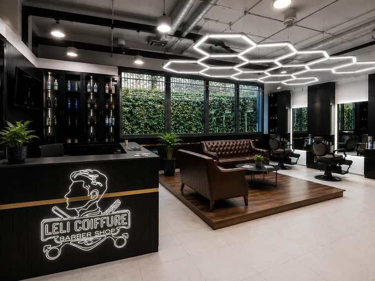 Espace barbier du salon Leli Coiffure